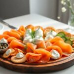 Appetizers with smoked salmon and cream cheese