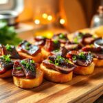 Beef rib crostini recipe