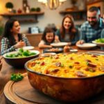 Cheese potato and smoked sausage casserole