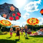 Eccentric parasols for outdoor enjoyment