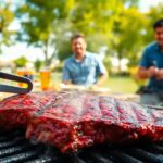 Grilling a ribeye steak