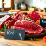 How much iron is in red meat?