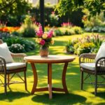 Mesa auxiliar de jardín