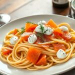 Pasta with smoked salmon and cream cheese recipe