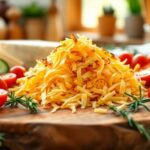 Shredded smoked gouda cheese