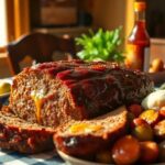Smoked meatloaf with cheese