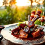 Smoked oxtail and yakitori