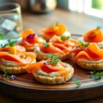 Smoked salmon blinis with cream cheese