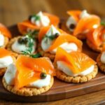 Smoked salmon crackers cream cheese