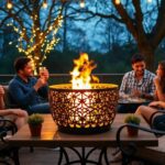 Table braziers for outdoor cooking and dining