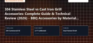 Technical benchmark and review guide for 304 Stainless Steel vs Cast Iron Grill Accessories: Complete Guide & Technical Review (2026) - BBQ Accessories by Material Edition