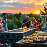 Volcanic stone barbecues for perfect grilling